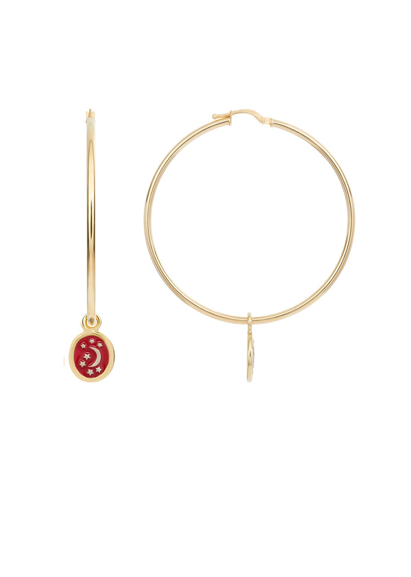 Dubini Moon & Stars Enamel Hoops