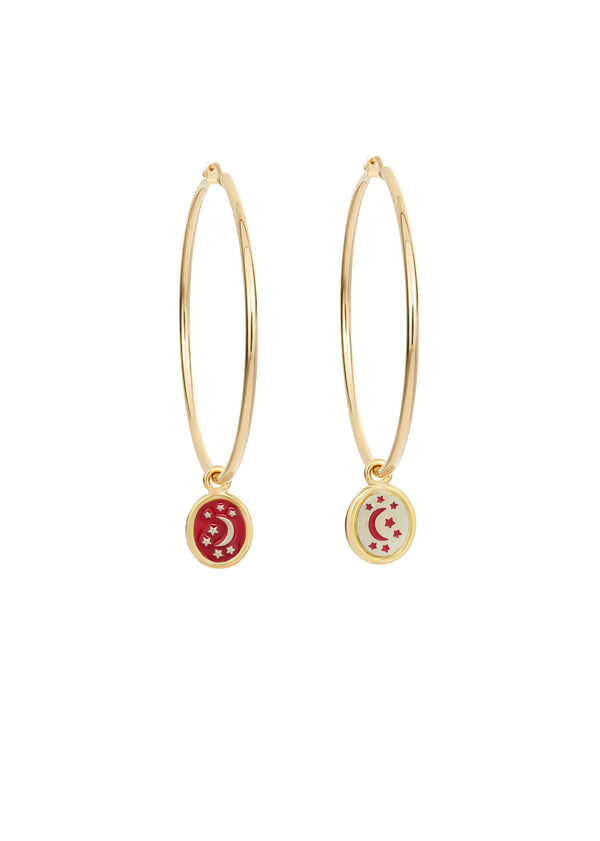 dubini Moon & Stars Enamel Hoops