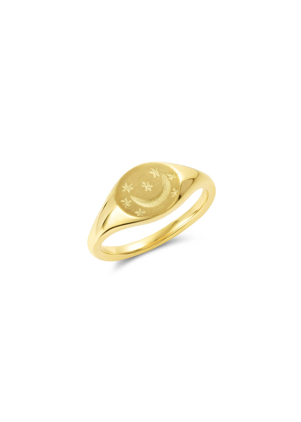 dubini Moon & Stars Signet Ring