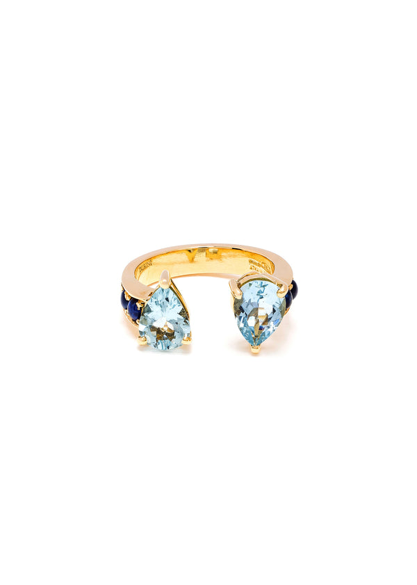 dubini Theodora Double Aqua Tear Ring