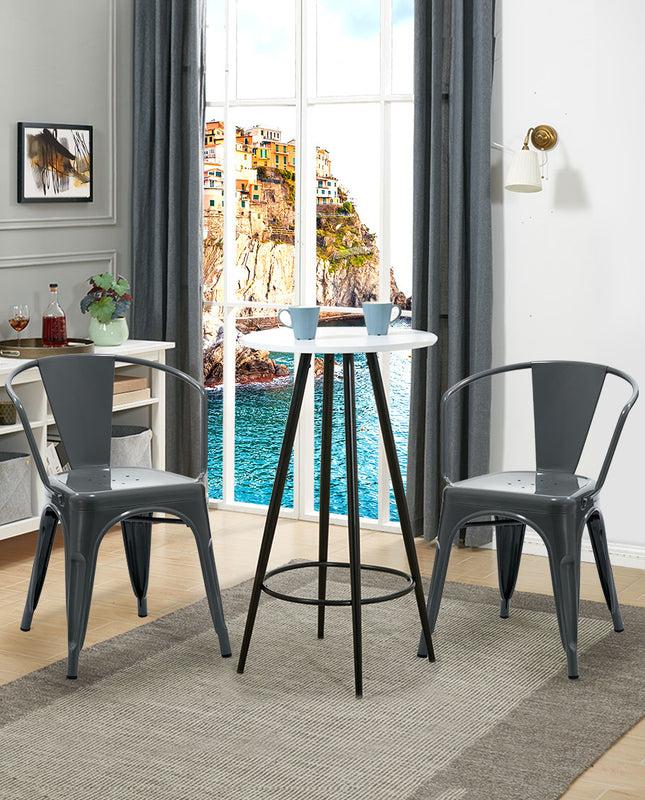 Duhome 18" Charlotte Stackable Steel Dining Chairs Set Of 4