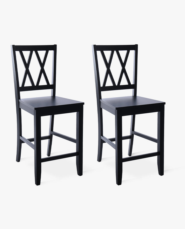 Duhome 24" Monroe Double-X Wood Counter Stools Set Of 2