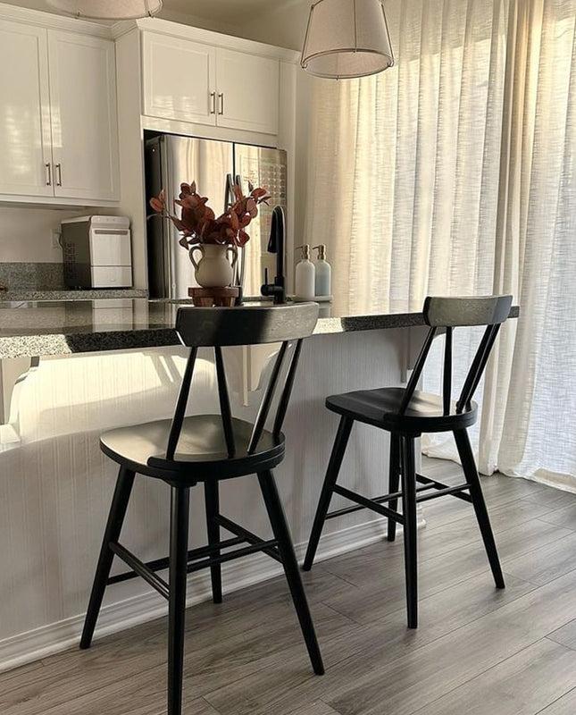 Duhome 24" Sevierville Windsor Wooden Counter Stools Set Of 2