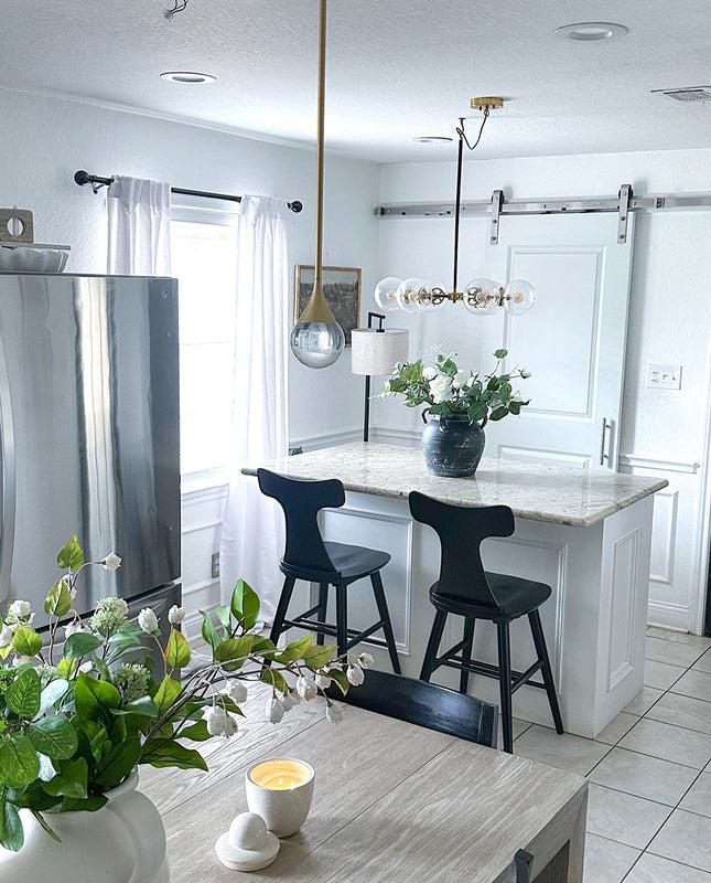 Duhome 24" Virginia Beach Curved Slat Back Wooden Counter Stools Set Of 2