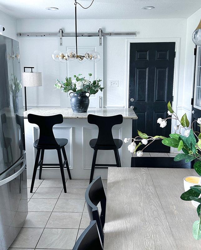 Duhome 24" Virginia Beach Curved Slat Back Wooden Counter Stools Set Of 2