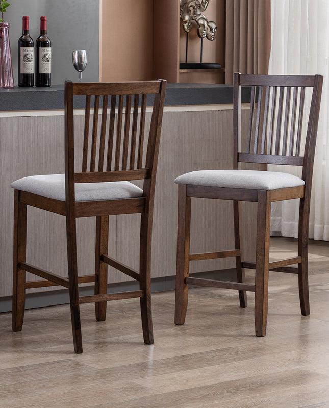 Duhome 25" Ventura Slat-Back Wood Counter Stools Set Of 2