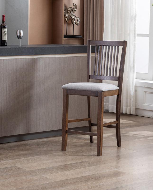 Duhome 25" Ventura Slat-Back Wood Counter Stools Set Of 2