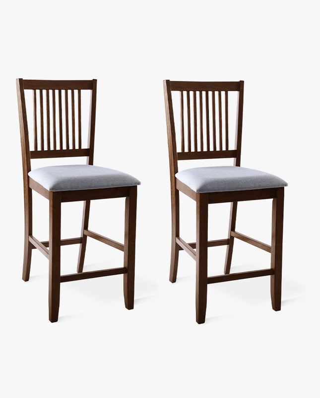 Duhome 25" Ventura Slat-Back Wood Counter Stools Set Of 2