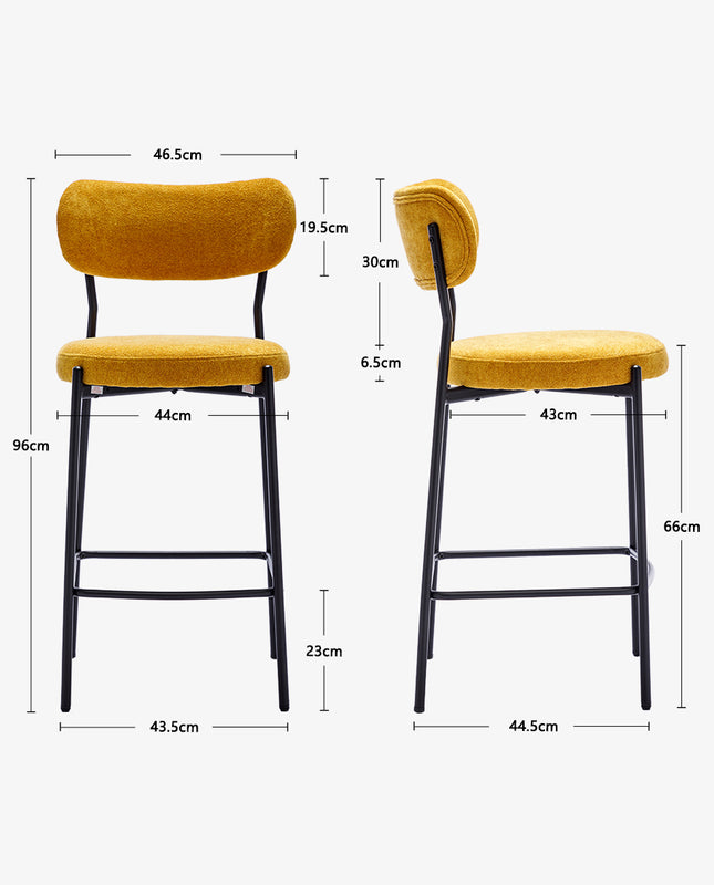 Duhome 26" Shelbyville Padded Bouclé Counter Stools Set Of 2