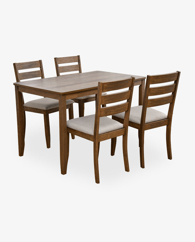 duhome 47" Palm Beach Wood Dining Set (1 Table+4 Ladder Back Chairs)