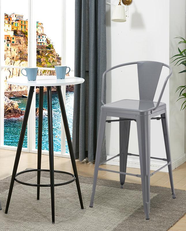 Duhome Adirondacks Splat Back Metal Bar Stools Set Of 2