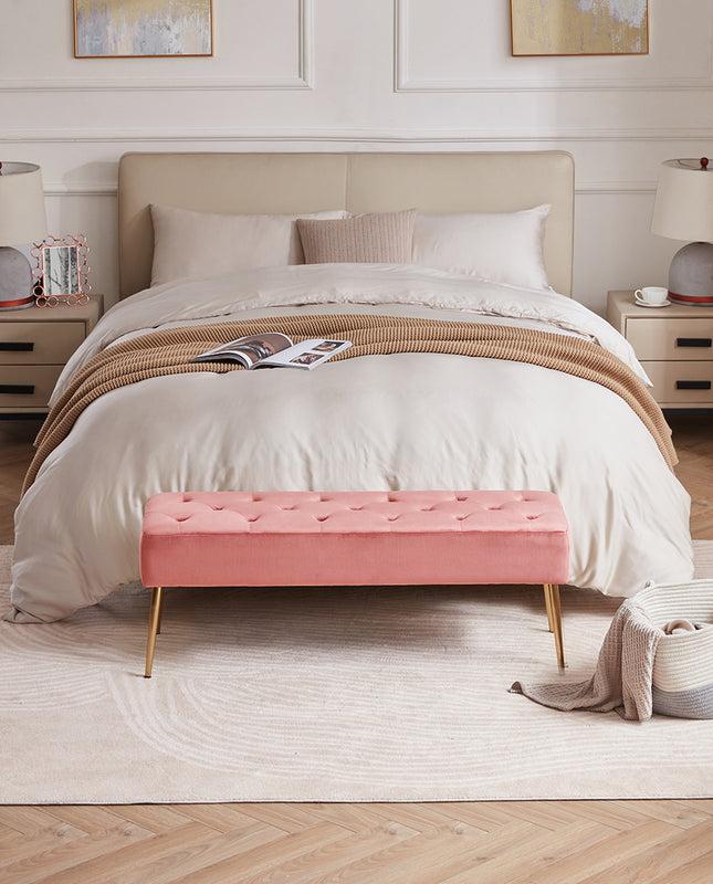 Duhome Anaheim Golden Legs Button Tufted Bedroom Bench