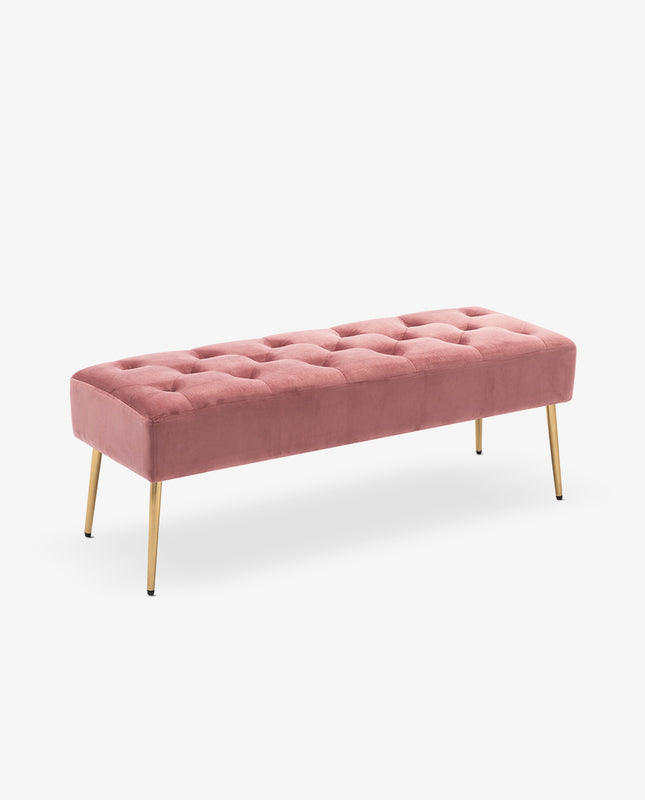 duhome Anaheim Golden Legs Button Tufted Bedroom Bench