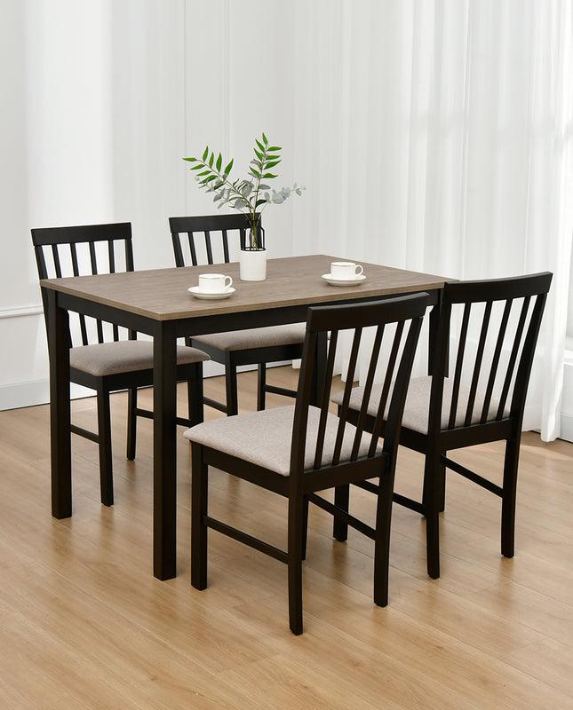 Duhome Big Bear Lake Dining Set (1 Table+4 Slat Back Chairs)