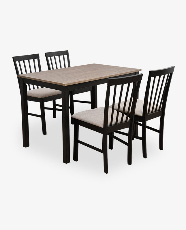 duhome Big Bear Lake Dining Set (1 Table+4 Slat Back Chairs)