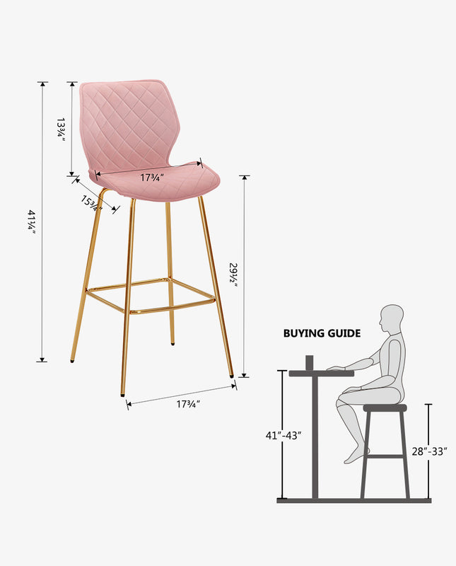 Duhome 24"/30" Miami Rhombus Bar Stools Set Of 2