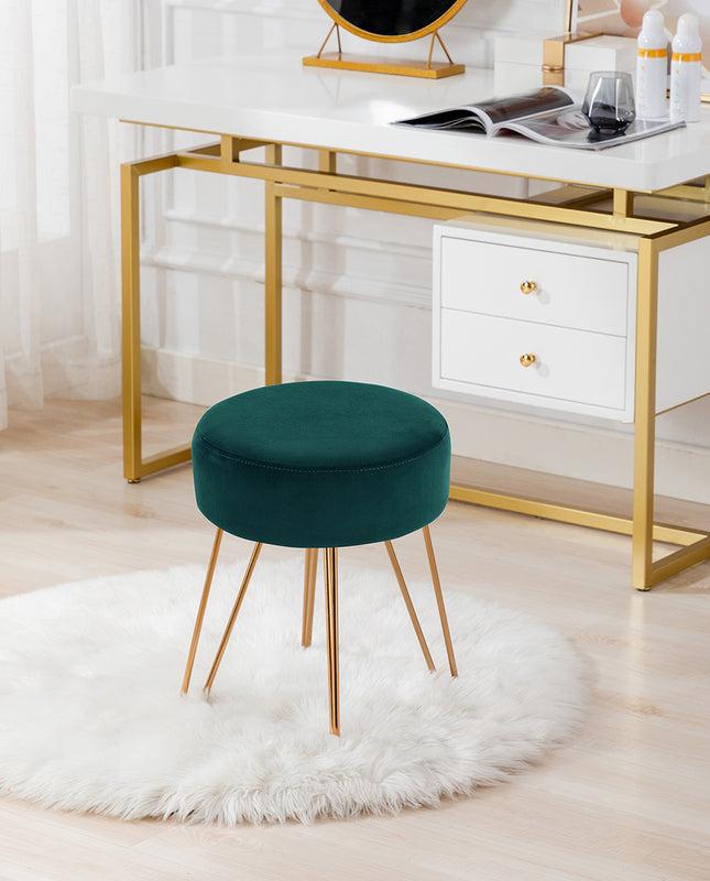 Duhome Atlanta Round Velvet Vanity Stool
