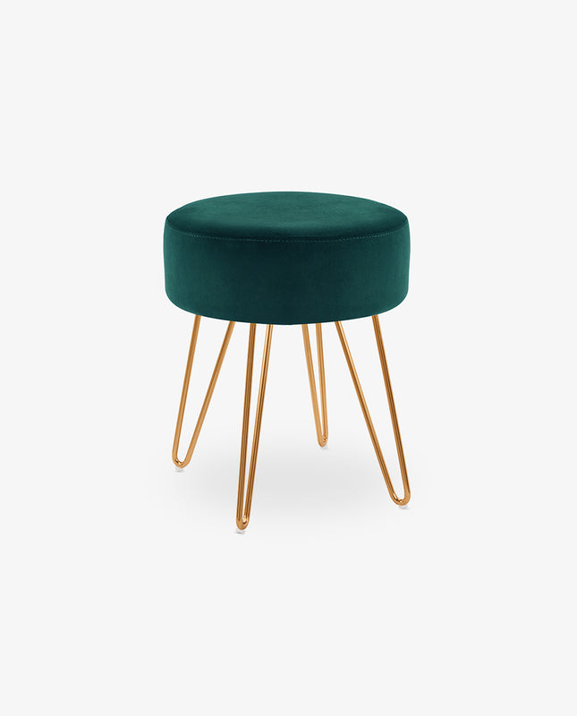 duhome Atlanta Round Velvet Vanity Stool