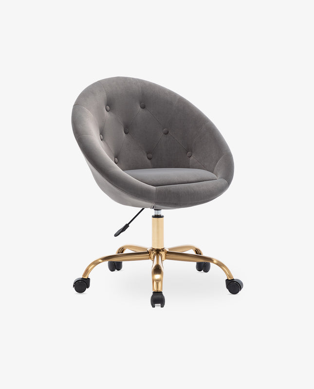 duhome Austin PU Velvet Swivel Rolling Chair