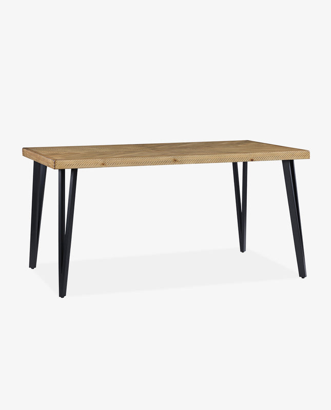 duhome Bandera Chevron Pattern Wooden Dining Table