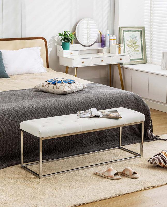 Duhome Bradenton Tufted Rectangular Base Bench