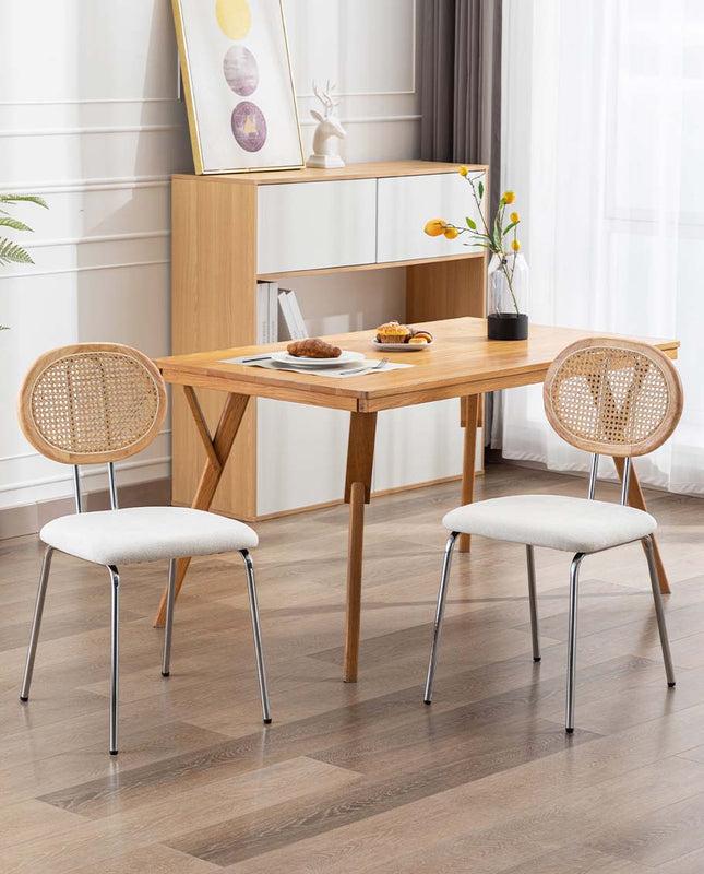 Duhome Camarillo Cane Back Dining Chairs Set Of 2