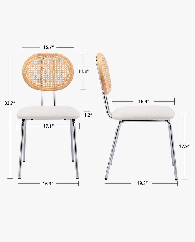 Duhome Camarillo Cane Back Dining Chairs Set Of 2