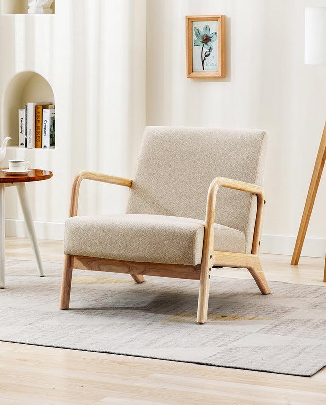 Duhome Cape Cod Fabric Wood Lounge Accent Chair