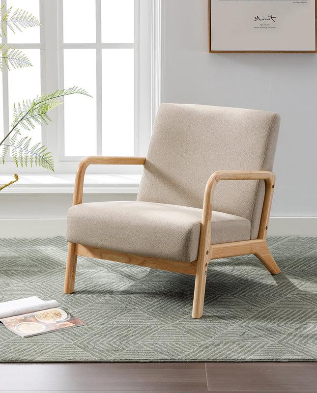 Duhome Cape Cod Fabric Wood Lounge Accent Chair