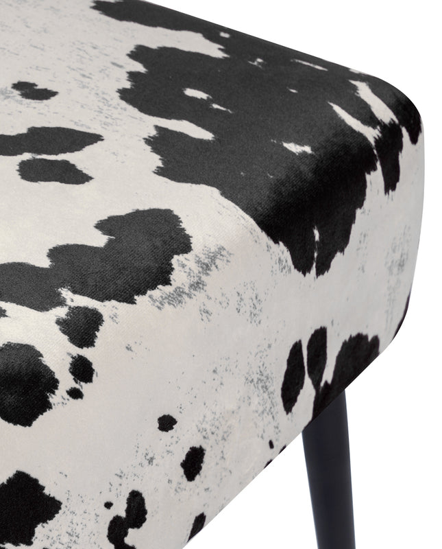 Duhome Cody Cow-Print Velvet Bedroom Bench