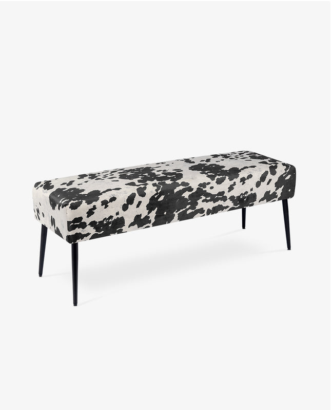 duhome Cody Cow-Print Velvet Bedroom Bench