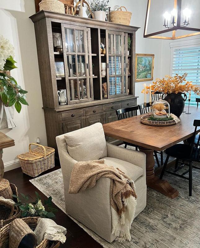 Duhome Denton Upholstered Rolling Dining Chair