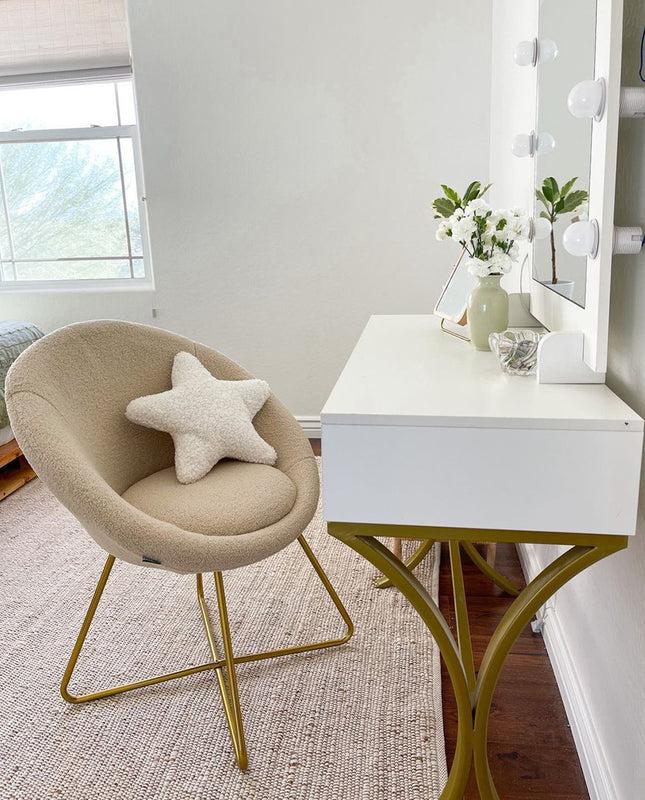 Duhome Golden Isles Sherpa Papasan Chair