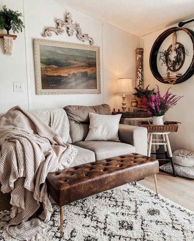 Duhome Grand Island Golden Legs Bedroom Bench