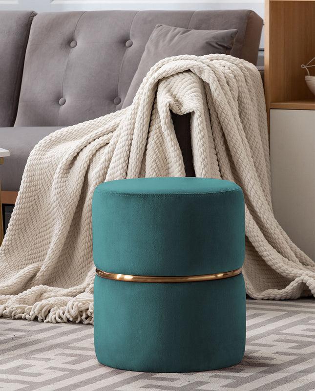 Duhome Grand Rapids Round Velvet Ottoman