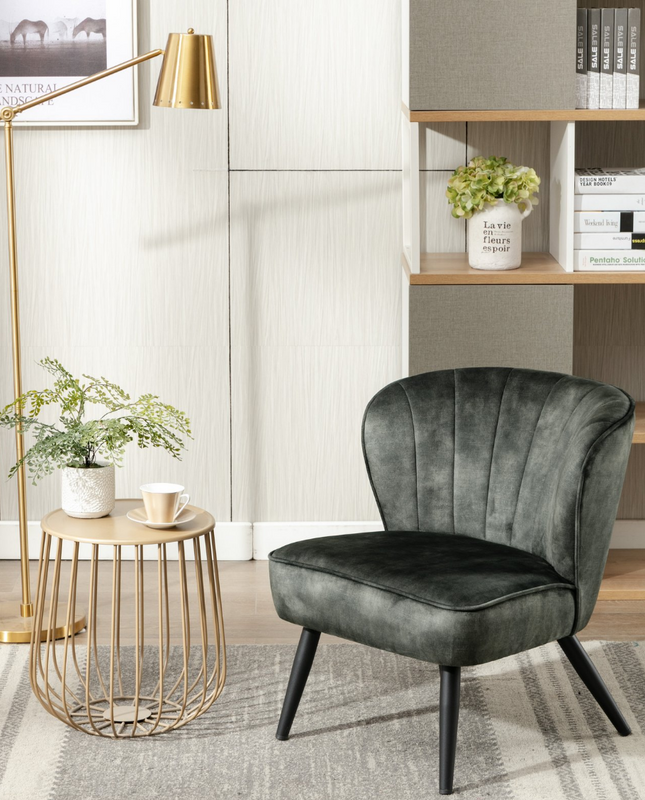 Duhome Hartford Armless Velvet Slipper Chair