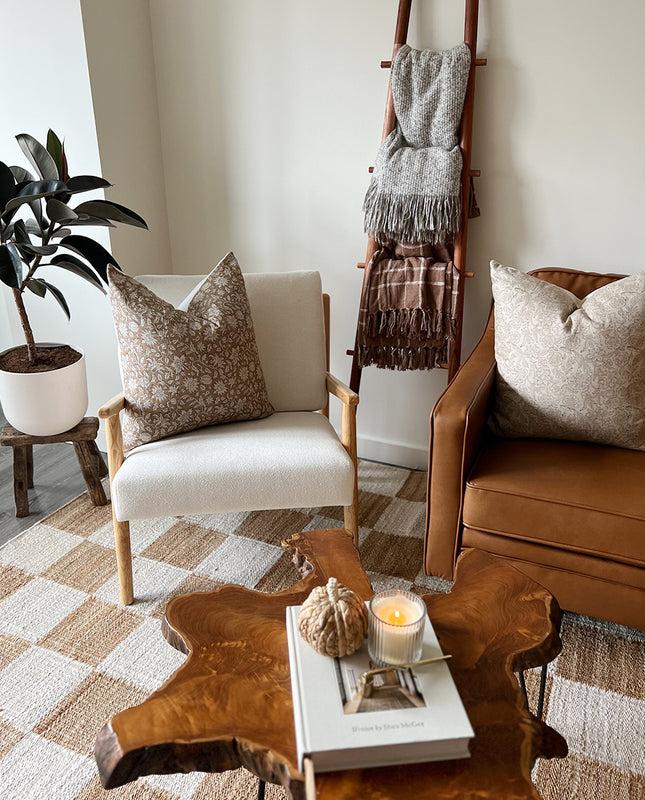 Duhome Juneau Fabric Wood Lounge Armchair