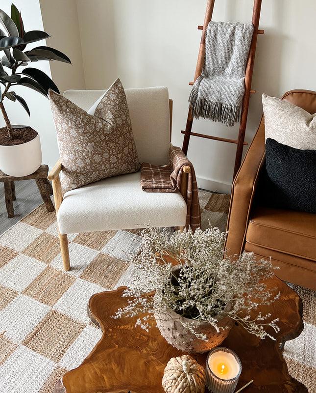 Duhome Juneau Fabric Wood Lounge Armchair