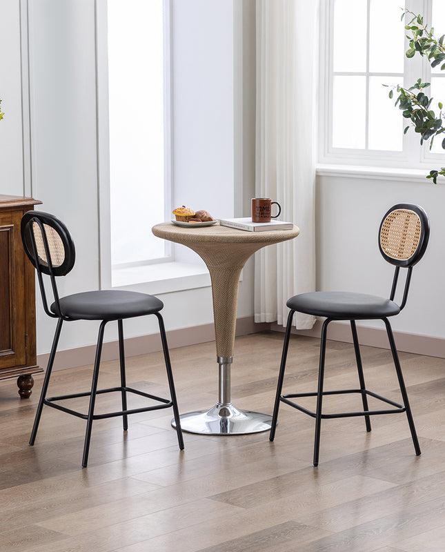 Duhome Kalamazoo Cane Back Counter Stools Set Of 2