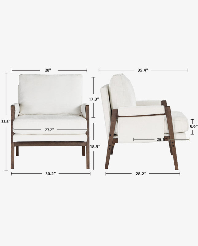 Duhome Logan Wrapped-Arm Chenille Lounge Chair