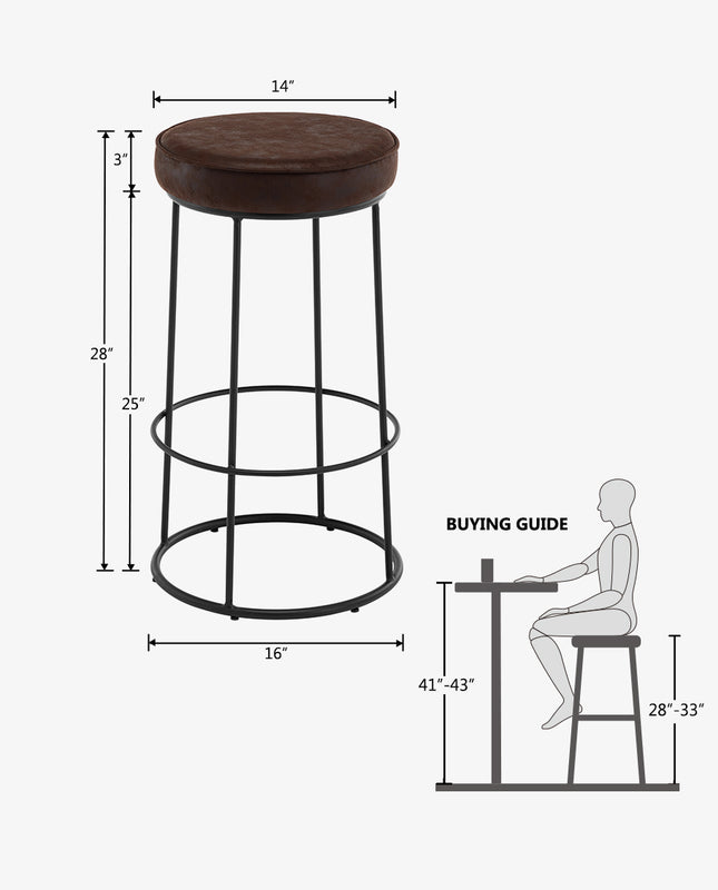 Duhome Milwaukee Round Bar Stools Set Of 2