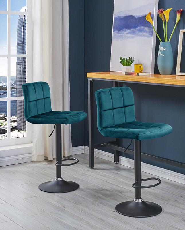 Duhome Modesto Velvet Swivel Bar Stools Set Of 2