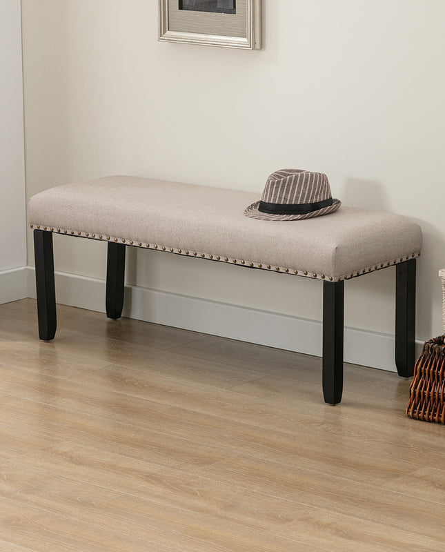 Duhome Oakland Faux Linen Upholstered Bench