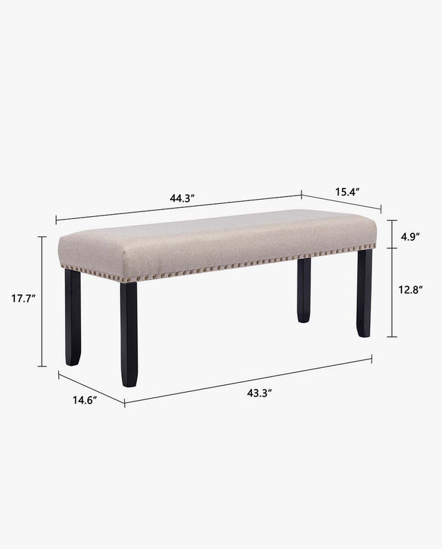 Duhome Oakland Faux Linen Upholstered Bench