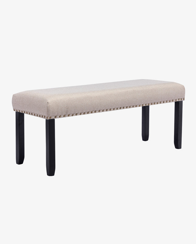 duhome Oakland Faux Linen Upholstered Bench