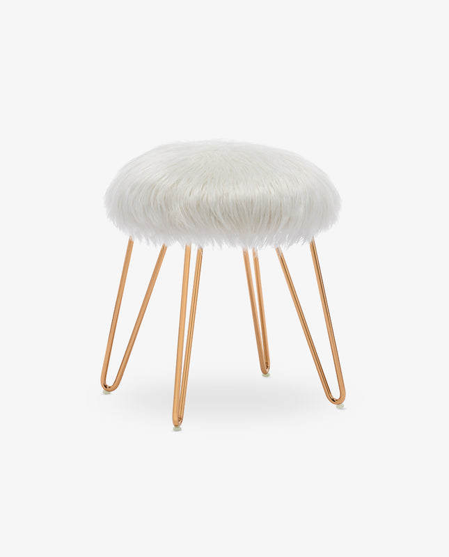 duhome Orlando Fluffy Faux Fur Vanity Stool