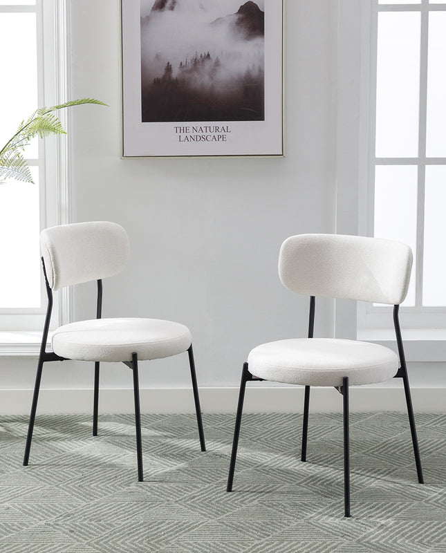 Duhome Pasadena Padded Boucl¨¦ Side Chairs Set Of 2