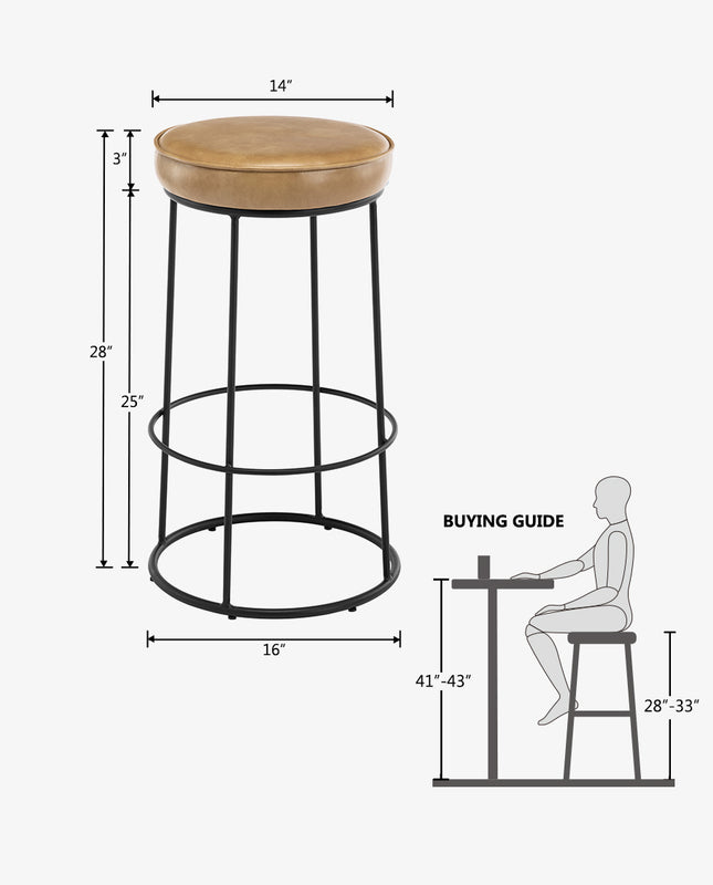 Duhome Phoenix Round Bar Stools Set Of 2