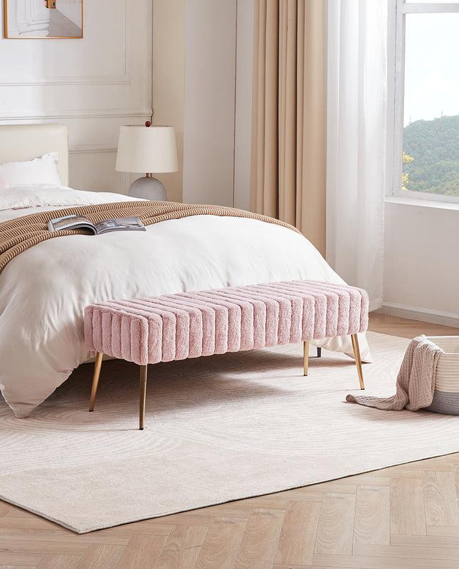 Duhome Ponce Channel Quilting Bedroom Bench