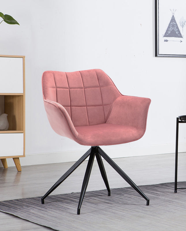 Duhome Portsmouth Tufted Armchair With Black Base